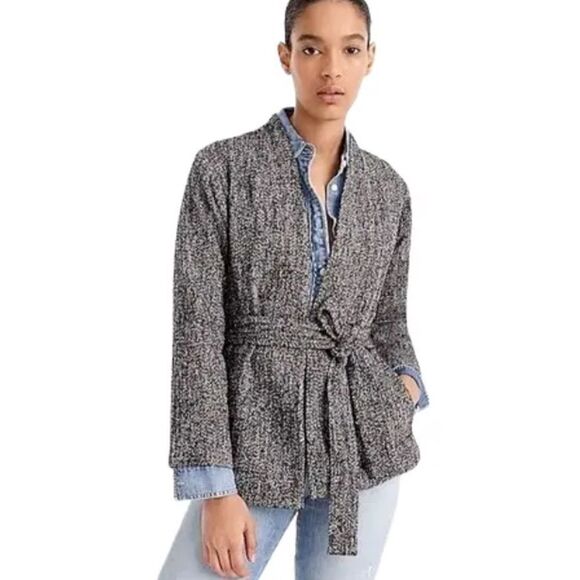 J.Crew Point Sur Wrap Jacket Donegal Tweed - Picture 1 of 8